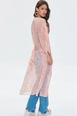 Sheer Seashell Print Kimono