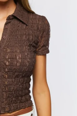 Sheer Smocked Shirt