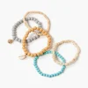 Shell Charm Stretch Bracelet Set