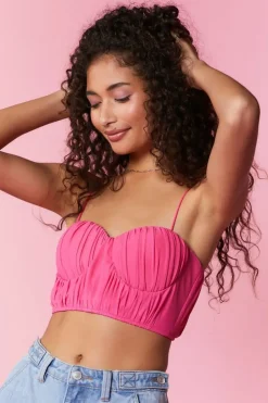 Shirred Cropped Bustier Cami