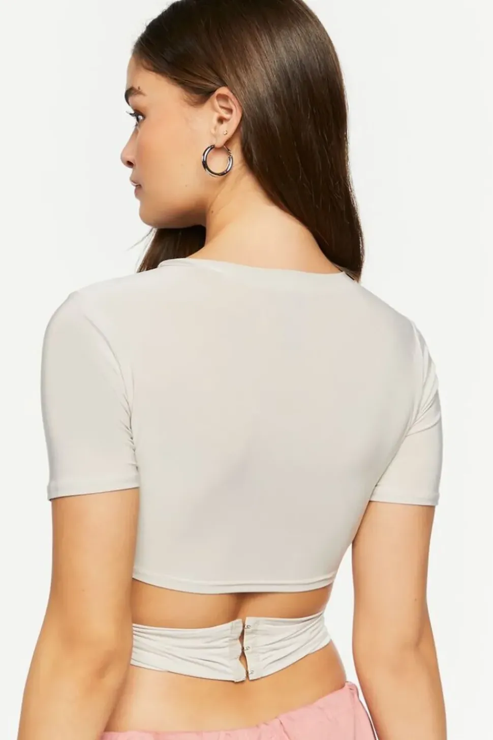 Short-Sleeve Crossover Crop Top