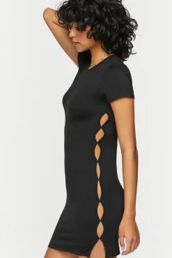 Short-Sleeve Cutout Mini Dress