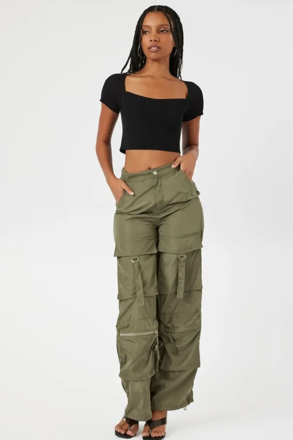 Short-Sleeve Sweater-Knit Crop Top