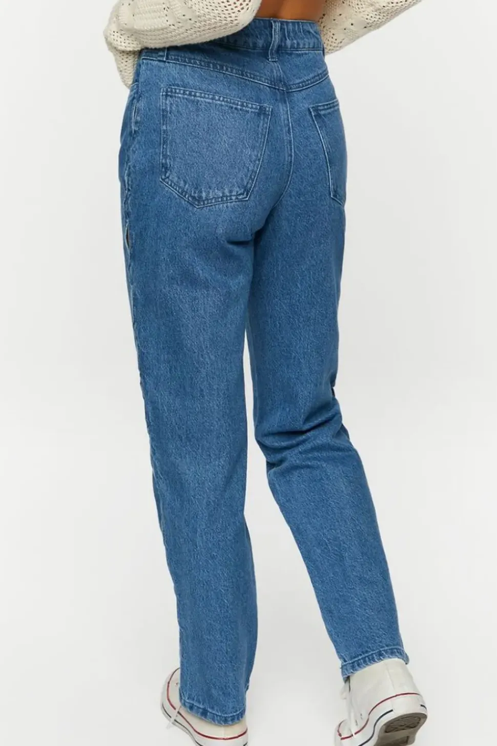 Side-Cutout Straight-Leg Jeans
