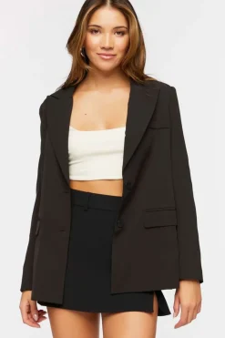 Single-Breasted Peak Lapel Blazer