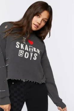 Skater Boys Graphic Cropped Pullover