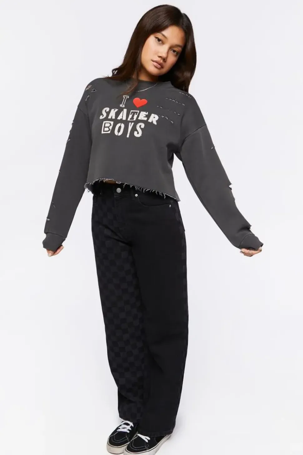 Skater Boys Graphic Cropped Pullover