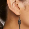 Skull & Cross Pendant Drop Earrings