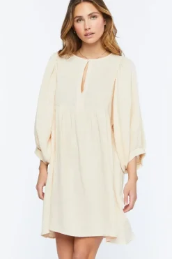 3/4 Sleeve Keyhole Babydoll Dress