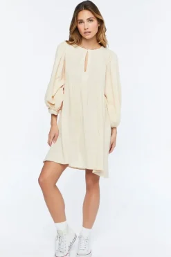 3/4 Sleeve Keyhole Babydoll Dress