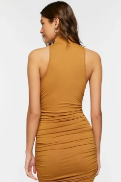 Sleeveless Ruched Bodycon Dress