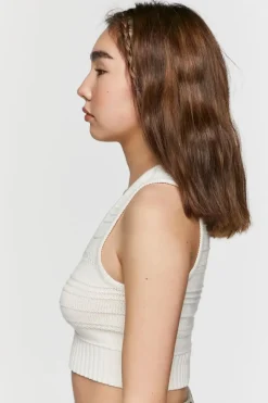 Sleeveless Sweater-Knit Crop Top