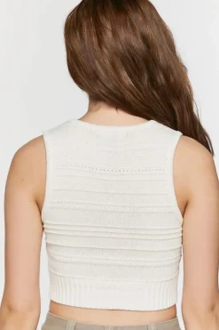 Sleeveless Sweater-Knit Crop Top