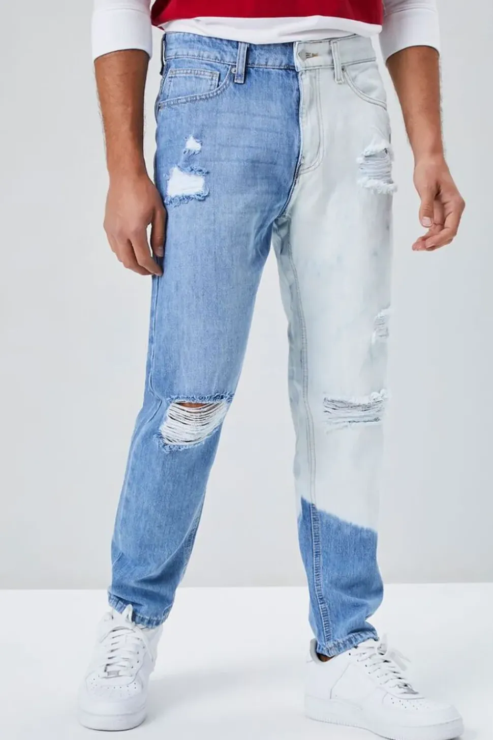 Slim-Fit Bleach Wash Jeans