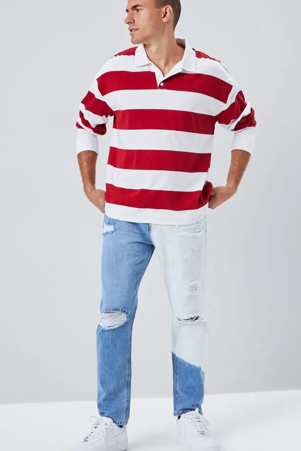 Slim-Fit Bleach Wash Jeans