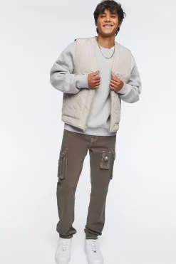 Slim-Fit Denim Cargo Pants