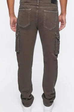 Slim-Fit Denim Cargo Pants