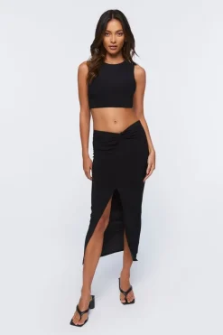 Slinky Crop Top & Midi Skirt Set