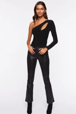 Slinky One-Shoulder Cutout Bodysuit