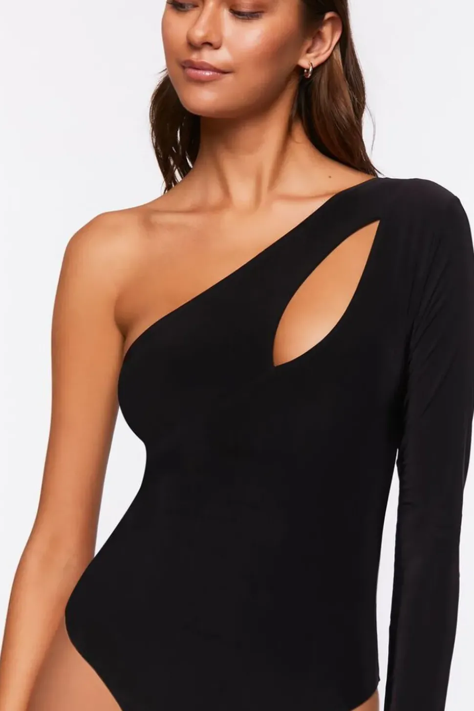 Slinky One-Shoulder Cutout Bodysuit