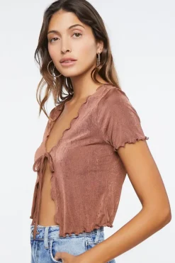 Slinky Self-Tie Crop Top