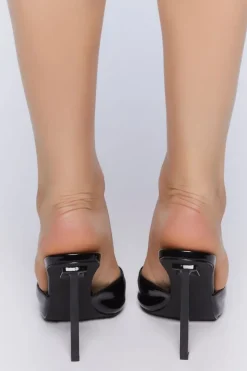Slip-On Faux Patent Leather Heels