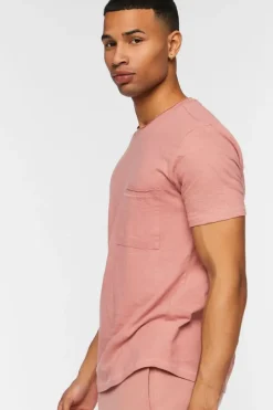 Slub Knit Crew Neck Pocket Tee