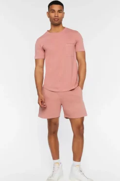 Slub Knit Crew Neck Pocket Tee