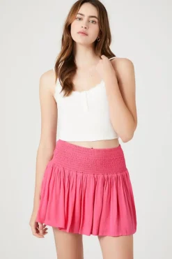 Smocked A-Line Mini Skirt