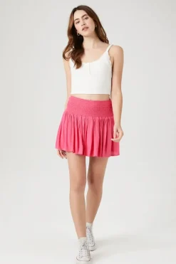 Smocked A-Line Mini Skirt
