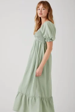 Smocked Babydoll Maxi Dress