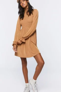 Smocked Babydoll Mini Dress
