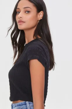 Smocked Cap-Sleeve Tee