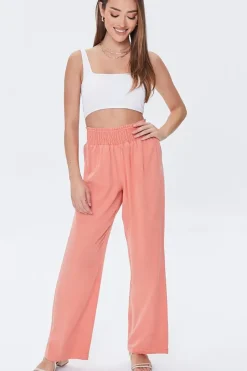 Smocked Chambray Pants