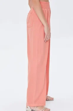 Smocked Chambray Pants