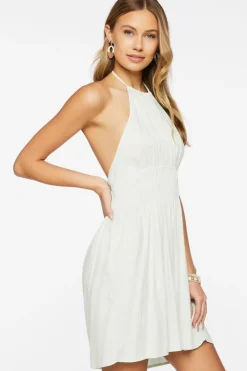 Smocked Halter Mini Dress