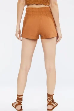 Smocked Linen-Blend Shorts