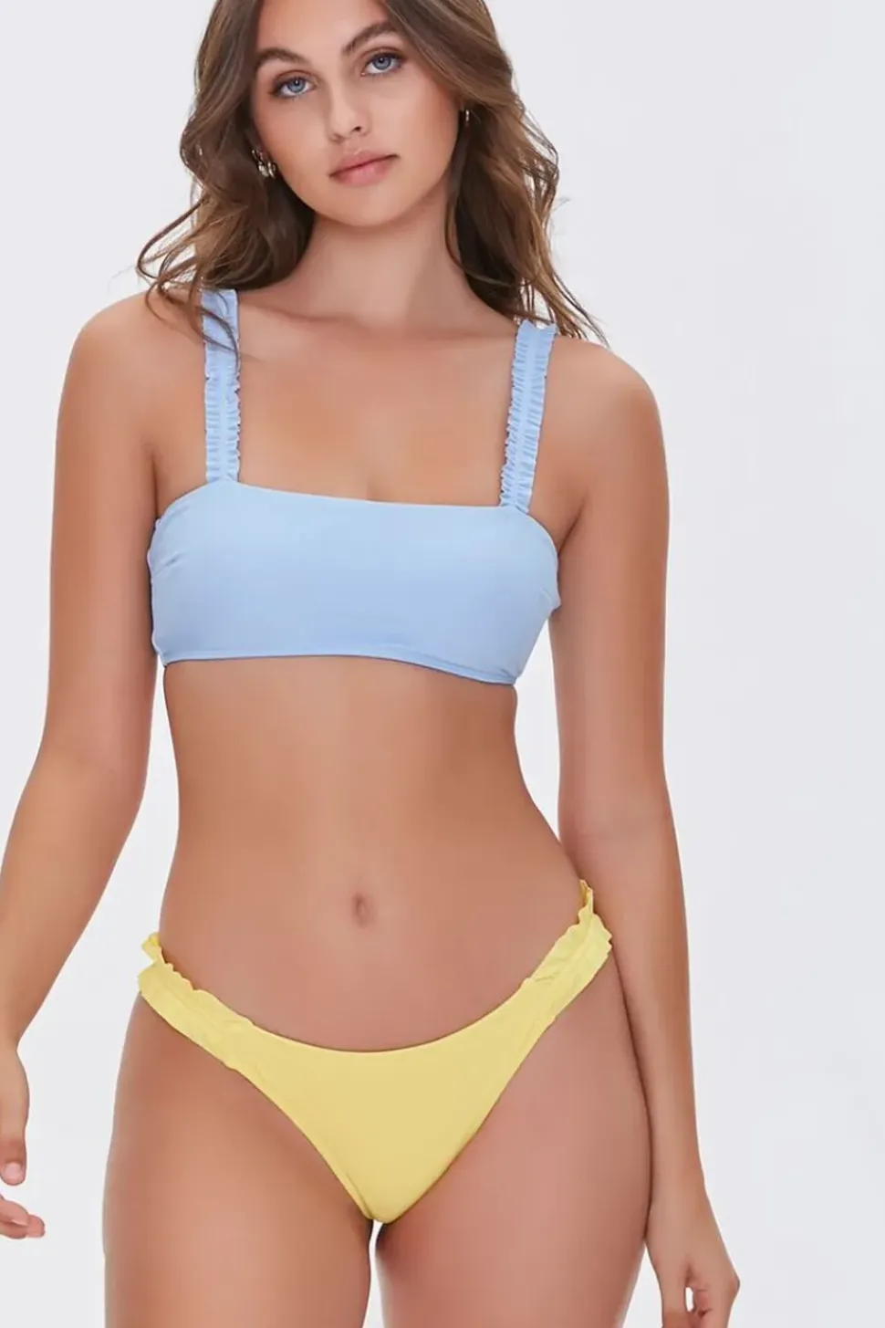 Smocked Low-Rise Bikini Bottoms