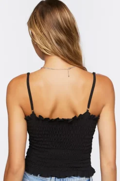 Smocked Ruffle-Trim Cami