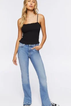 Smocked Ruffle-Trim Cami