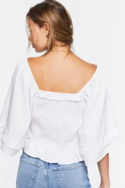Smocked Ruffle-Trim Top