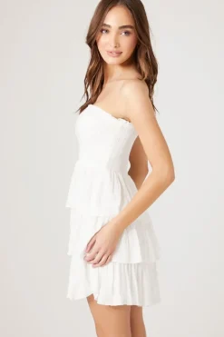 Smocked Strapless Mini Dress