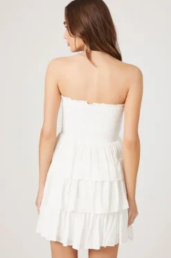 Smocked Strapless Mini Dress