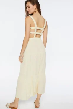 Smocked Strappy Midi Dress