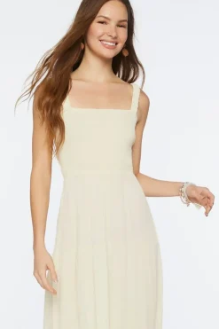 Smocked Strappy Midi Dress