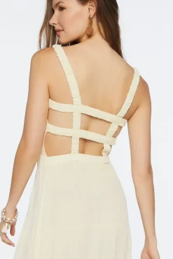 Smocked Strappy Midi Dress