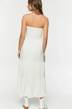 Smocked Tiered Tube Maxi Dress