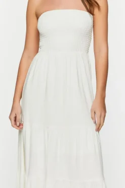 Smocked Tiered Tube Maxi Dress