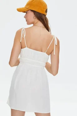 Smocked Tie-Strap Mini Dress