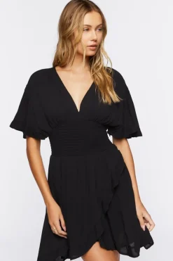 Smocked Tulip-Hem Mini Dress